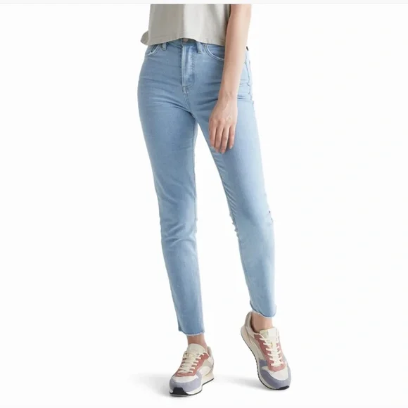 NWT DUER Women's High Rise Taper Denim Pant in Light Bleach 27" x 27" - Picture 7 of 10